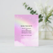 Pink Sky mit Lemon Yellow Rainbow Save the Date Einladungspostkarte (Stehend Vorderseite)