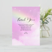 Pink Sky mit Lemon Yellow Rainbow Vielen Dank Dankeskarte (Stehend Vorderseite)