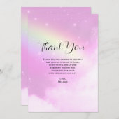 Pink Sky mit Lemon Yellow Rainbow Vielen Dank Dankeskarte (Vorne/Hinten)