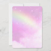 Pink Sky mit Lemon Yellow Rainbow Wedding Einladung (Rückseite)