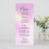 Pink Sky mit Lemon Yellow Rainbow Wedding Menu Einladung (Stehend Vorderseite)
