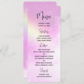 Pink Sky mit Lemon Yellow Rainbow Wedding Menu Einladung (Vorne/Hinten)