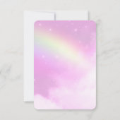 Pink Sky mit Lemon Yellow Rainbow Wedding RSVP (Rückseite)