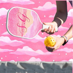 Pink Sky Mit Monogramm Pickball-Fledermäuse Pickleball Schläger