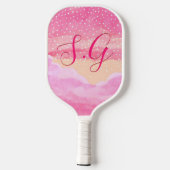 Pink Sky Mit Monogramm Pickball-Fledermäuse Pickleball Schläger (Rückseite)