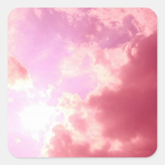 Pink Sky Quadratischer Aufkleber (Vorderseite)