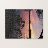 Pink Sky Sunset on Lake Puzzle (Horizontal)
