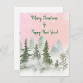 Pink Sky Winter Feiertagskarte (Vorne/Hinten)