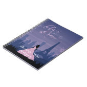 Pink & Slate Blue Paris Feuerwerk Quinceañera Notizblock (Linke Seite)