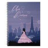 Pink & Slate Blue Paris Feuerwerk Quinceañera Notizblock (Vorderseite)