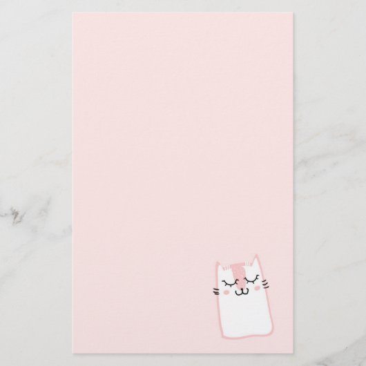 Pink Sleeping Kitty Cat Briefpapier (Vorderseite)