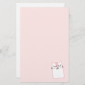 Pink Sleeping Kitty Cat Briefpapier (Vorne/Hinten)
