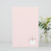 Pink Sleeping Kitty Cat Briefpapier (Stehend Vorderseite)
