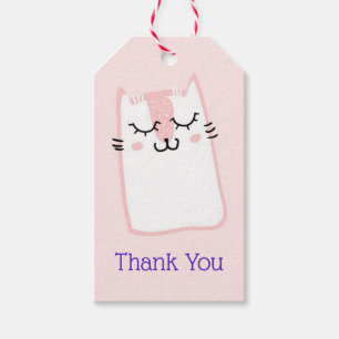 Pink Sleeping Kitty Cat Danke Geschenkanhänger