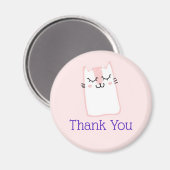Pink Sleeping Kitty Cat Danke Magnet (Vorderseite/Rückseite)
