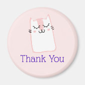 Pink Sleeping Kitty Cat Danke Magnet (Vorne)