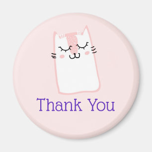 Pink Sleeping Kitty Cat Danke Magnet