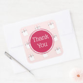 Pink Sleeping Kitty Cat Danke Quadratischer Aufkleber (Umschlag)