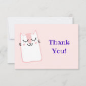 Pink Sleeping Kitty Cat Dankeskarte (Vorderseite)