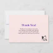 Pink Sleeping Kitty Cat Dankeskarte (Rückseite)