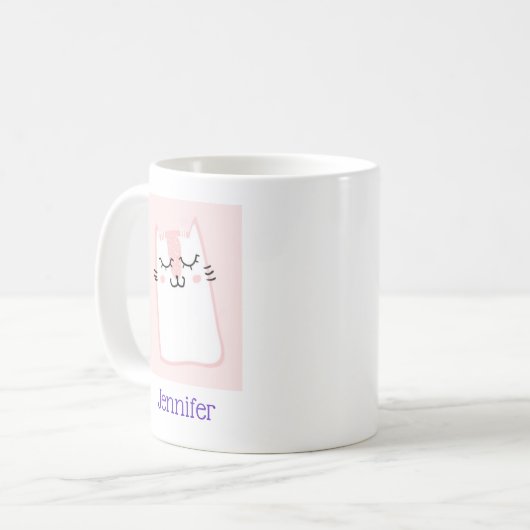 Pink Sleeping Kitty Cat Kaffeetasse (Vorderseite Links)