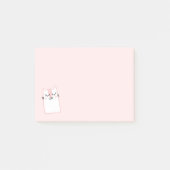 Pink Sleeping Kitty Cat Post-it Klebezettel (Vorderseite)