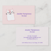 Pink Sleeping Kitty Cat Visitenkarte (Vorne/Hinten)