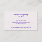 Pink Sleeping Kitty Cat Visitenkarte (Rückseite)