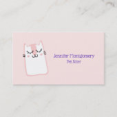 Pink Sleeping Kitty Cat Visitenkarte (Vorderseite)