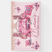 Pink Sleepover Girl Geburtstag Personalisiert Banner (Vertikal)