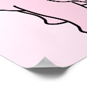 Pink Sleepy Elephant. Cartoon. Poster (Ecke)