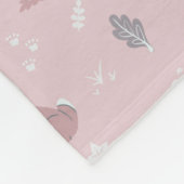 Pink Sleepy Little Woodland Critters Fleecedecke (Ecke)