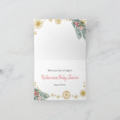 Pink Sleigh Baby Dusche Kleines Bündel von Freude Dankeskarte (Innenseite)