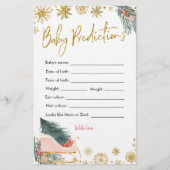 Pink Sleigh Christmas Baby Shower Baby Predication (Vorderseite)