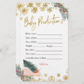 Pink Sleigh Christmas Baby Shower Baby Predication (Vorne/Hinten)