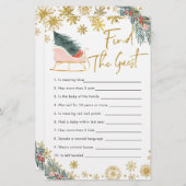 Pink Sleigh Winter Baby Dusche finden Sie (Vorne/Hinten)