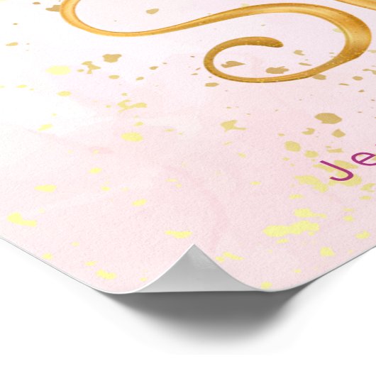 Pink Sleigh Winter Baby Dusche Willkommenspender Poster (Ecke)