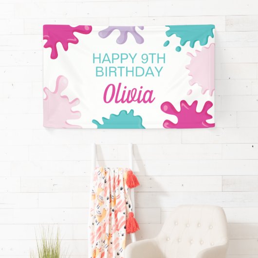 Pink Slime Geburtstagsparty Banner (Insitu)