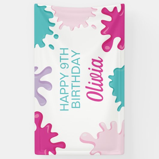 Pink Slime Geburtstagsparty Banner (Vertikal)