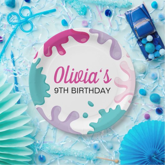 Pink Slime Geburtstagsparty Pappteller (Party)