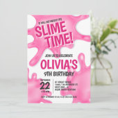 Pink Slime Party Geburtstag Einladung (Stehend Vorderseite)