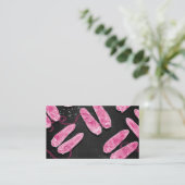 Pink Slipper Black Visitenkarte (Stehend Vorderseite)