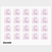 Pink Slippers Quadratischer Aufkleber (Blatt)