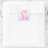 Pink Slippers Quadratischer Aufkleber (Tasche)