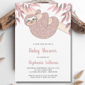 Pink Sloth Baby Dusche Einladung