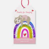 Pink Sloth Boho Rainbow Girl Baby Dusche Niedlich  Geschenkanhänger (Vorderseite)