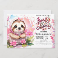 Pink Sloth Cuteness Baby Dusche