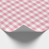 Pink Small 1 Inch Gingham Karo Geschenkpapier (Ecke)