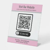 Pink Small Business Erstellen Sie QR-Code Website- Sockelschild (Vorderseite)