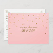 Pink & Small Gold Confetti UAWG Wedding Postcard Einladungspostkarte (Vorne/Hinten)
